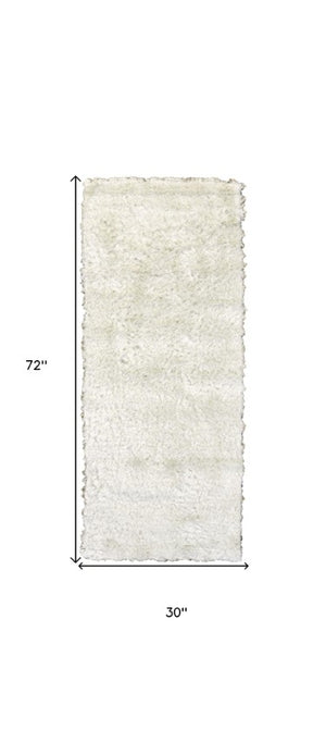 Homeroots 5' Handmade Pink Shag Area Rug - Luxurious Tufted Design For Cozy Living Spaces And Decor Accents White Cotton Blend 511014