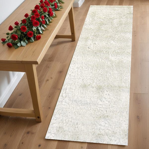 Homeroots 5' Handmade Pink Shag Area Rug - Luxurious Tufted Design For Cozy Living Spaces And Decor Accents White Cotton Blend 511014