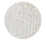 Homeroots 8' White Shag Hand Tufted Round Rug White Polyester 511015