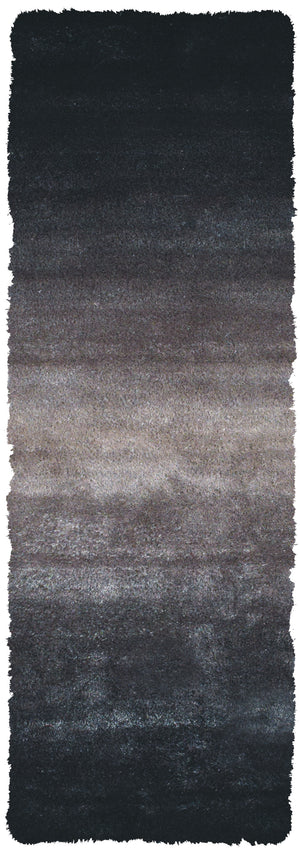 Homeroots 6' Charcoal Shag Hand Tufted Runner Rug  Cotton Blend 511021