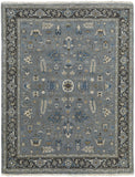 Hand Knotted Floral Area Rug – Stain Resistant, Blue Gray & Taupe Design for Warmth & Style