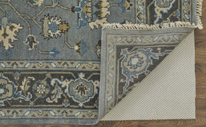 HomeRoots 8' Hand-Knotted Wool Floral Area Rug in Blue-Gray & Taupe – Stain Resistant, Timeless Elegance for Every Room 8' X 10' 511023