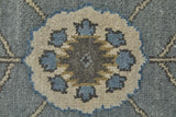 Homeroots 8' X 10' Blue Gray And Taupe Wool Floral Hand Knotted Stain Resistant Area Rug  Wool 511023