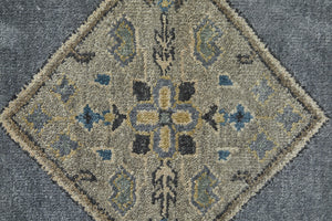 Homeroots 9' X 12' Blue And Gray Wool Floral Hand Knotted Area Rug Blue,Gray,Taupe Wool 511029