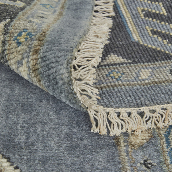 Homeroots 9' X 12' Blue And Gray Wool Floral Hand Knotted Area Rug Blue,Gray,Taupe Wool 511029