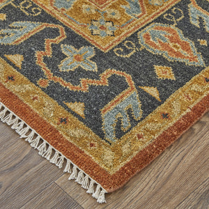Homeroots 5' X 8' Tan Orange And Brown Wool Floral Hand Knotted Stain Resistant Area Rug Tan,Orange,Brown Wool 511032