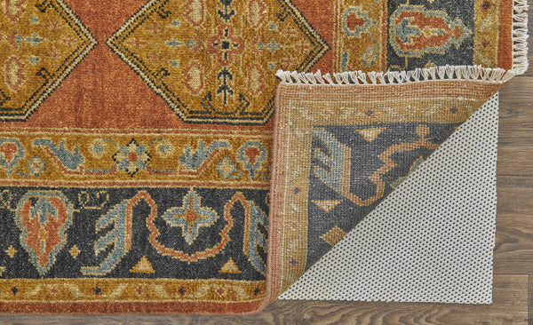 Homeroots 5' X 8' Tan Orange And Brown Wool Floral Hand Knotted Stain Resistant Area Rug Tan,Orange,Brown Wool 511032