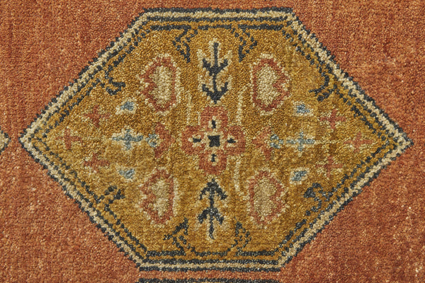 Homeroots 5' X 8' Tan Orange And Brown Wool Floral Hand Knotted Stain Resistant Area Rug Tan,Orange,Brown Wool 511032