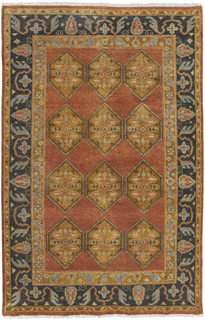Homeroots 8' X 10' Tan Orange And Brown Wool Floral Hand Knotted Stain Resistant Area Rug Tan,Orange,Brown Wool 511033