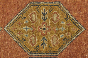 Homeroots 8' X 10' Tan Orange And Brown Wool Floral Hand Knotted Stain Resistant Area Rug Tan,Orange,Brown Wool 511033