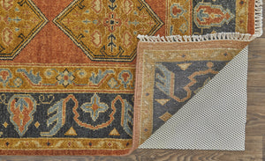 Homeroots 10' X 13' Tan Orange And Brown Wool Floral Hand Knotted Stain Resistant Area Rug Tan,Orange,Brown Wool 511035