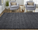 Homeroots 5' X 8' Black Wool Hand Woven Area Rug Black Wool 511043