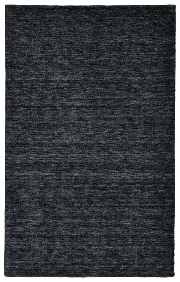 Homeroots 8' X 11' Black Wool Hand Woven Area Rug Black Wool 511044