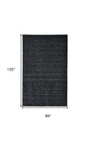 Homeroots 8' X 11' Black Wool Hand Woven Area Rug Black Wool 511044