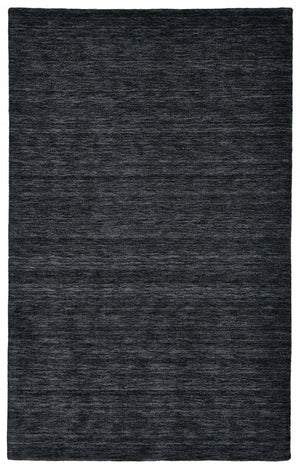 HomeRoots 4' Hand Woven Black Wool Area Rug - Timeless Elegance, Durable Comfort for Modern Living Spaces 10' X 13' 511045