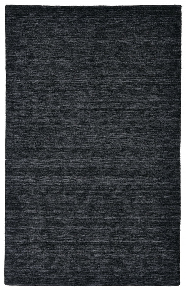 HomeRoots 4' Hand Woven Black Wool Area Rug - Timeless Elegance, Durable Comfort for Modern Living Spaces 10' X 13' 511045