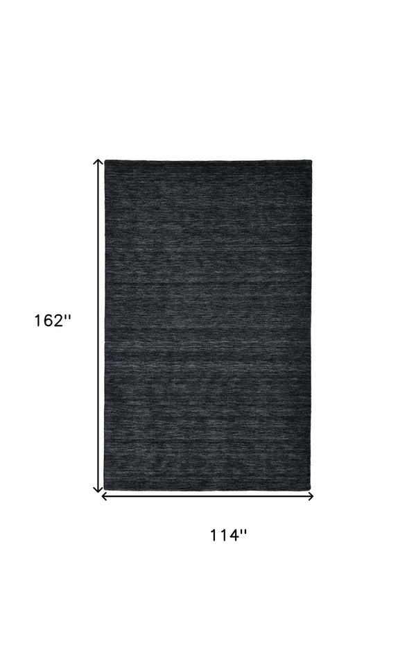 HomeRoots 4' Hand Woven Black Wool Area Rug - Timeless Elegance, Durable Comfort for Modern Living Spaces 10' X 13' 511045