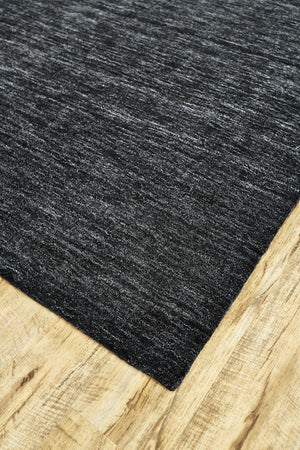 HomeRoots 4' Hand Woven Black Wool Area Rug - Timeless Elegance, Durable Comfort for Modern Living Spaces 10' X 13' 511045