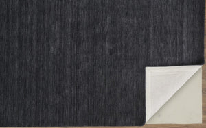 HomeRoots 4' Hand Woven Black Wool Area Rug - Timeless Elegance, Durable Comfort for Modern Living Spaces 10' X 13' 511045