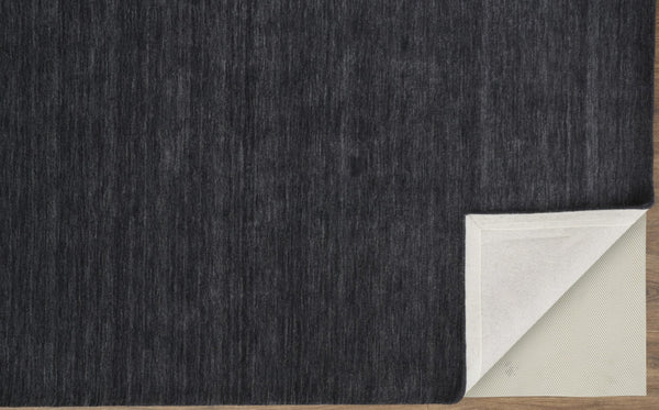 HomeRoots 4' Hand Woven Black Wool Area Rug - Timeless Elegance, Durable Comfort for Modern Living Spaces 10' X 13' 511045