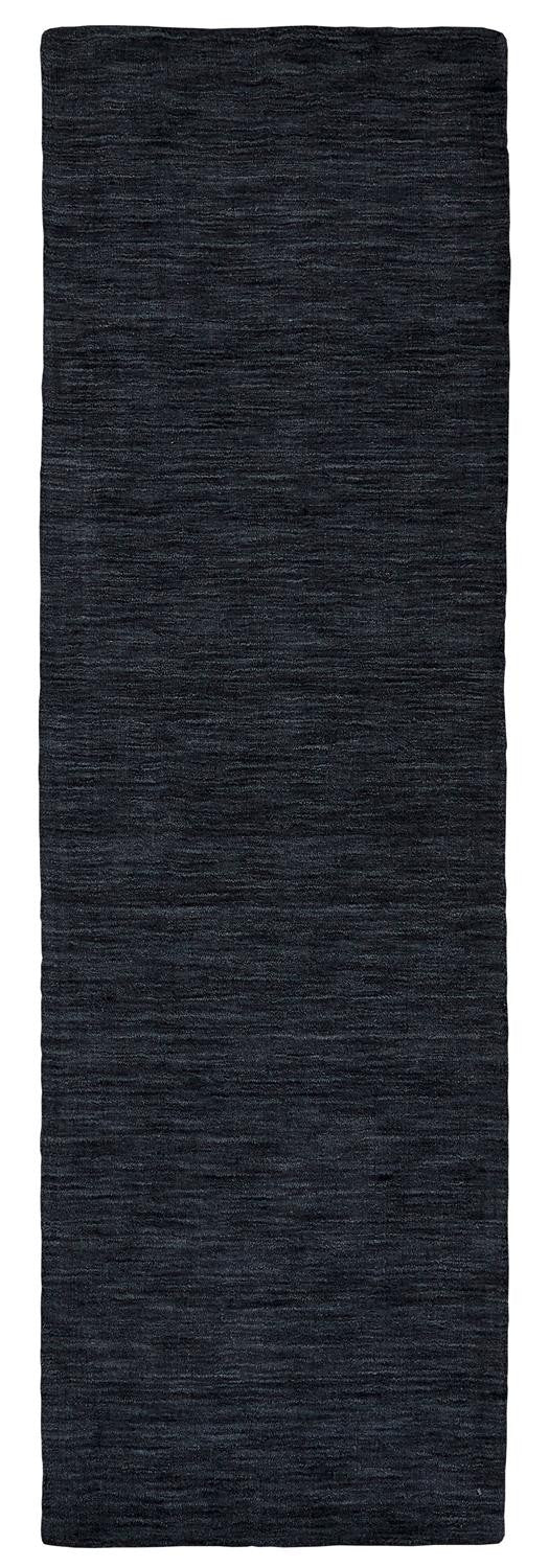 Homeroots 8' Runner Black Hand Woven Runner Rug Black Wool Blend 511046