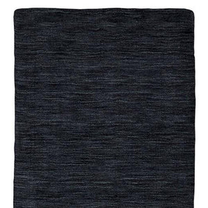 Homeroots 8' Runner Black Hand Woven Runner Rug Black Wool Blend 511046