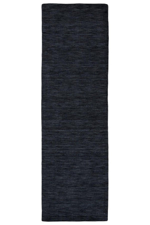 HomeRoots 4' Hand Woven Black Wool Area Rug - Timeless Elegance, Durable Comfort for Modern Living Spaces 8' Runner 511046