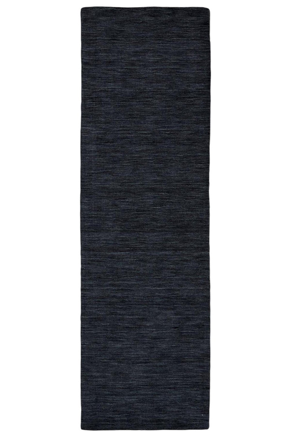 HomeRoots 4' Hand Woven Black Wool Area Rug - Timeless Elegance, Durable Comfort for Modern Living Spaces 8' Runner 511046