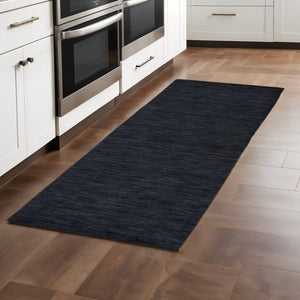 HomeRoots 4' Hand Woven Black Wool Area Rug - Timeless Elegance, Durable Comfort for Modern Living Spaces 8' Runner 511046