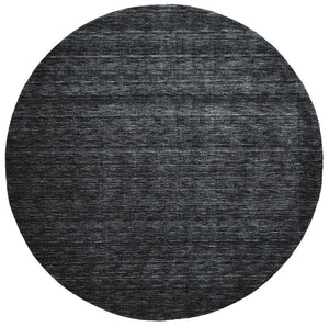 HomeRoots 4' Hand Woven Black Wool Area Rug - Timeless Elegance, Durable Comfort for Modern Living Spaces 8' Round 511047