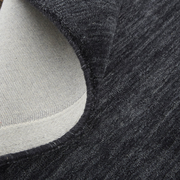 Homeroots 4' Black Wool Hand Woven Area Rug - Stain Resistant, Unique Artisan Craftsmanship For Modern Spaces 10' Round Wool 511048