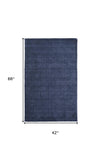 Homeroots 4' X 6' Blue Wool Hand Woven Area Rug Blue Wool 511050