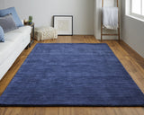 Homeroots 4' X 6' Blue Wool Hand Woven Area Rug Blue Wool 511050