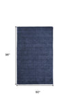 Homeroots 5' X 8' Blue Wool Hand Woven Area Rug Blue Wool 511051