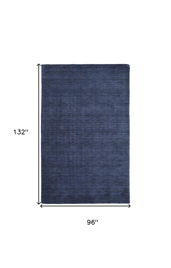Homeroots 8' X 11' Blue Wool Hand Woven Area Rug Blue Wool 511052