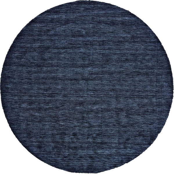 HomeRoots 4' Hand Woven Black Wool Area Rug - Timeless Elegance, Durable Comfort for Modern Living Spaces 8' Round 511055