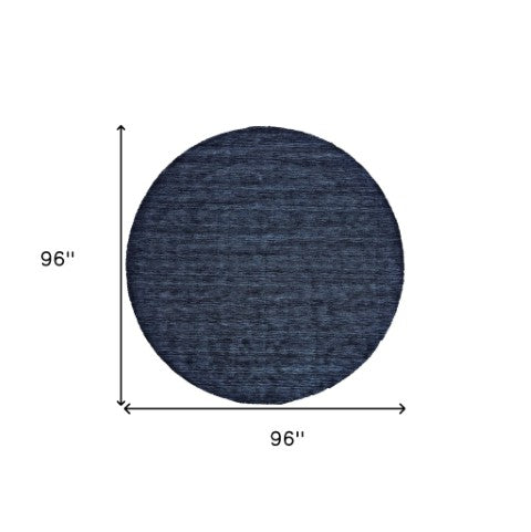 Homeroots 4' Black Wool Hand Woven Area Rug - Stain Resistant, Unique Artisan Craftsmanship For Modern Spaces 8' Round Wool 511055