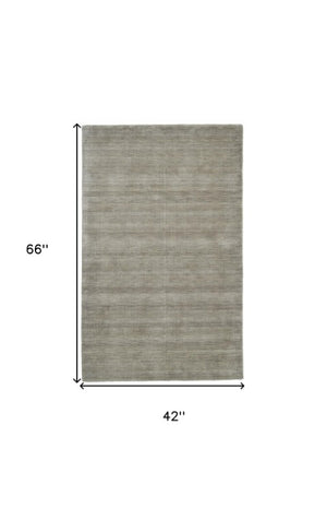 Homeroots 4' Black Wool Hand Woven Area Rug - Stain Resistant, Unique Artisan Craftsmanship For Modern Spaces 4' X 6' Wool 511058