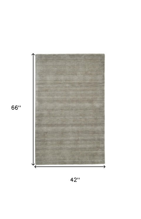 Homeroots 4' Black Wool Hand Woven Area Rug - Stain Resistant, Unique Artisan Craftsmanship For Modern Spaces 4' X 6' Wool 511058