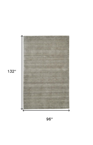 Homeroots 8' X 11' Gray And Ivory Wool Hand Woven Area Rug Gray,Ivory Wool 511060