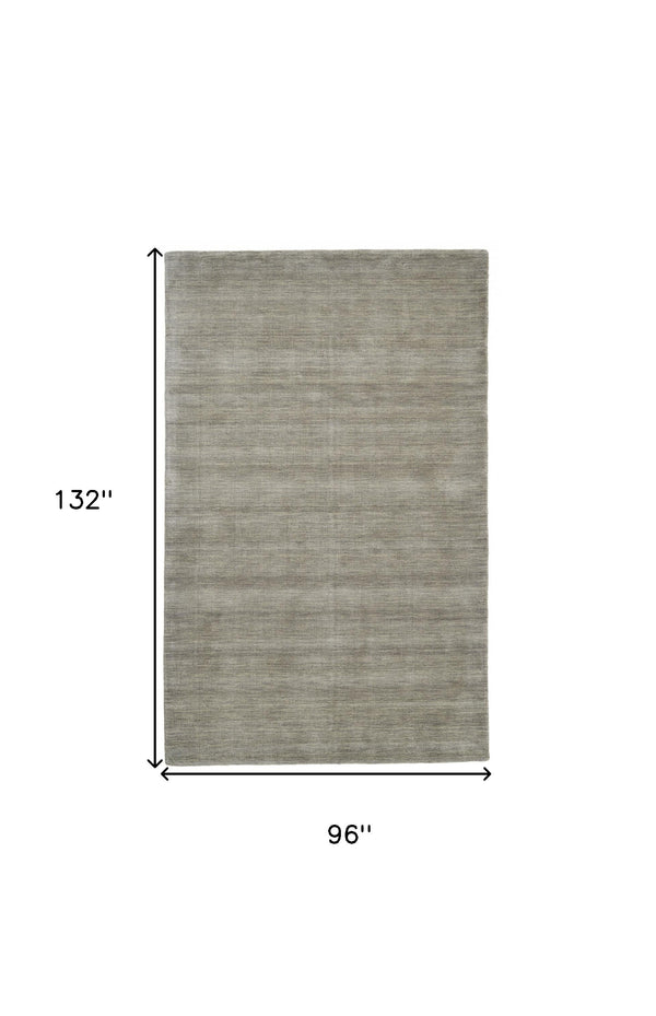 Homeroots 8' X 11' Gray And Ivory Wool Hand Woven Area Rug Gray,Ivory Wool 511060