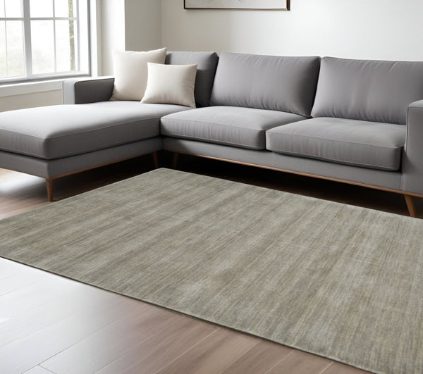 HomeRoots 4' Hand Woven Black Wool Area Rug - Timeless Elegance, Durable Comfort for Modern Living Spaces 10' X 13' 511061