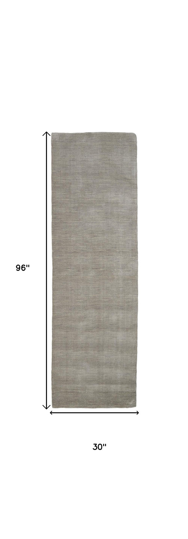 Homeroots 8' Runner Gray And Ivory Shag Hand Woven Runner Rug Gray,Ivory Wool Blend 511062