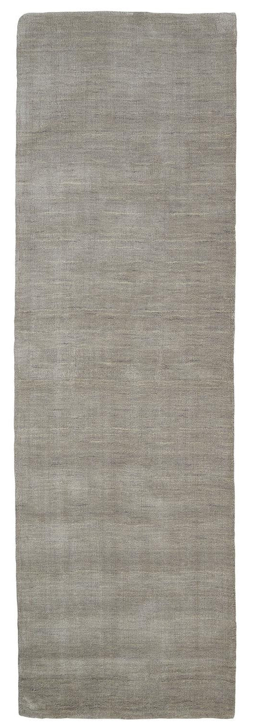 Homeroots 8' Runner Gray And Ivory Shag Hand Woven Runner Rug Gray,Ivory Wool Blend 511062