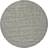 Homeroots 8' Gray And Ivory Round Wool Hand Woven Area Rug Gray,Ivory Wool 511063