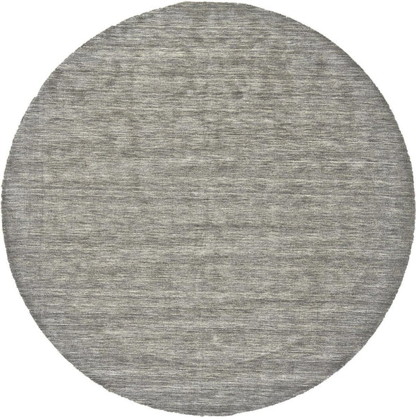 HomeRoots 4' Hand Woven Black Wool Area Rug - Timeless Elegance, Durable Comfort for Modern Living Spaces 10' Round 511064