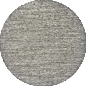 Homeroots 10' Gray And Ivory Round Wool Hand Woven Area Rug Gray,Ivory Wool 511064