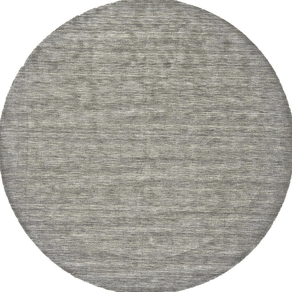 Homeroots 10' Gray And Ivory Round Wool Hand Woven Area Rug Gray,Ivory Wool 511064