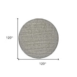 Homeroots 10' Gray And Ivory Round Wool Hand Woven Area Rug Gray,Ivory Wool 511064