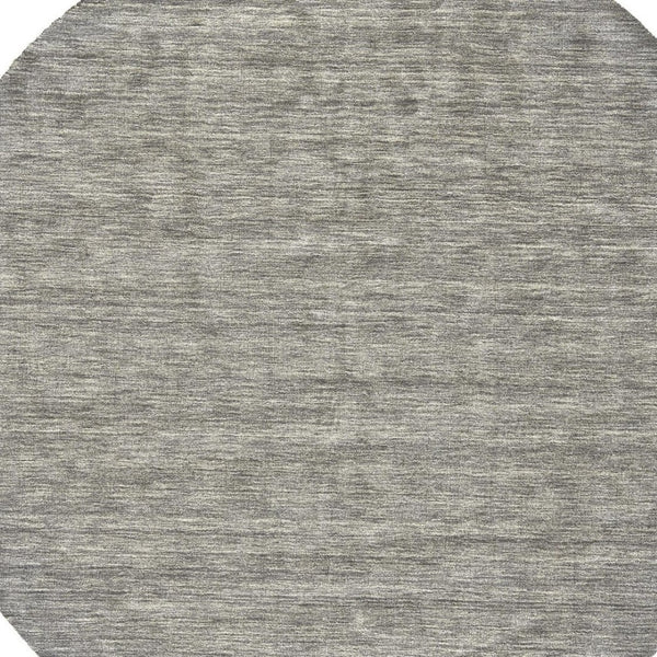 HomeRoots 4' Hand Woven Black Wool Area Rug - Timeless Elegance, Durable Comfort for Modern Living Spaces 10' Round 511064